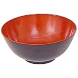 1 X Black/Red Melamine Udon Noodle Bowl 8in #6028-BR