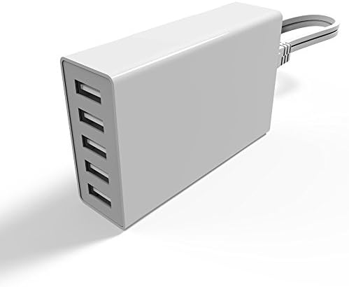 D-Best 40W Multi-Port 5-Port Smart Fast USB Charger for iPhone Se / 6s / 6 / 6 Plus, iPad Air 2 / Pro, Galaxy S7 / S6 and More (White)