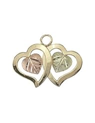 Black Hills Gold 10K Double Heart Pendant