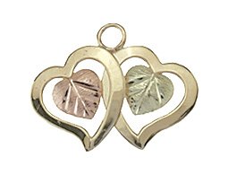 Black Hills Gold 10K Double Heart Pendant