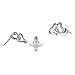 Mikiy Women's Alloy Heart Created Diamond Crystal Earring Studs