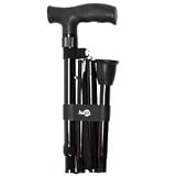 Hugo Elite Adjustable Folding Cane with Interchangeable?Handle, Black