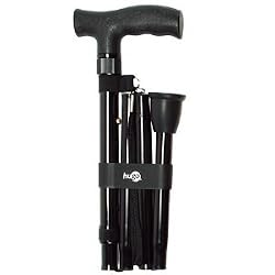 Hugo Elite Adjustable Folding Cane with Interchangeable?Handle, Black