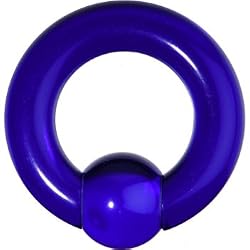 0 Gauge Dark Blue Acrylic Ball Captive Ring