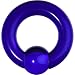 0 Gauge Dark Blue Acrylic Ball Captive Ring