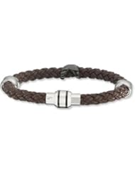 Leather Bracelet with Stainless Steel Magnetic Clasp 08.00 Inch olished Leg022
