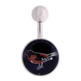 Baltimore Orioles 316L Stainless Steel Belly Ring - 14G - 3/8 Inch Bar Length - Sold Individually
