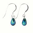 Anna Perrone Blue Glass Earrings .925 Sterling Silver