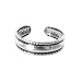 Sterling Silver 4mm Plain Polished Finish Toe Ring with Braided Edge image 1
