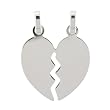Sterling Silver - Heart - Broken Heart - 25mm Pendant Height