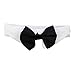DOGGIE DESIGN Formal Black Dog Bow Tie (XL: Neck 19-23