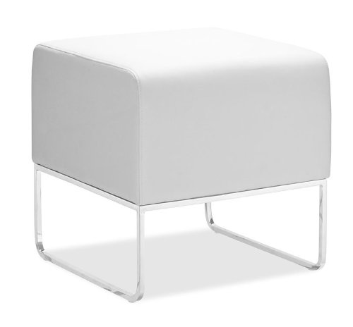 Zuo Modern Plush Ottoman White Zuo Modern Plush Ottoman White