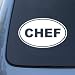 CHEF EURO OVAL - Vinyl Car Decal Sticker #1694 | Vinyl Color: White