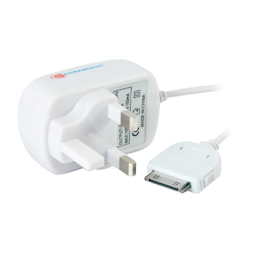Mains Home AC Plug Battery Charger Lead Cable in White - CE Certified - Compatible with for ALL Apple iPod & iPhone 3GS S 4G iPod Touch iTouch Nano Classic i-Pod i-Phone