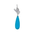 14K White Gold Turquoise and Diamond Butterfly Necklace
