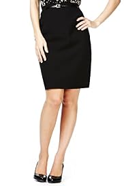 Petite Knee Length Belted Pencil Skirt