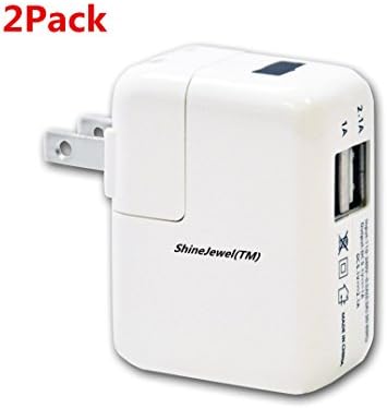 2-Port Wall Charger,ShineJewel(TM) 2Pack 10W 2A High Quality Rapid Desktop USB Universal 2-Port AC Home Wall Adapter Chargers for Apple iPad Air 2 / Air / 4 / mini 2 / mini,Apple iPhone 6 Plus / 6 / 5s / 5c / 5/ 4s/ 4,iPod touch,iPod nano, Samsung Galaxy Note Edge / 4 / 4,Note 3 III /N9000/ N9002/ N9005 ,Samsung Galaxy S6 /S6 Edge/ S5 / S4 / S4 mini / S3 / S3 mini, Nexus, HTC,Motorola ,and other USB Devices and External Battery-2Pack-White