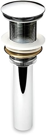 LuxierDS01-TC 1-5/8 in. Brass Bathroom and Vessel Sink Push Pop-Up Drain Stopper with No Overflow in Chrome