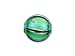 Venetian Blown Glass Round Bead - Aqua, Green and Black Stripes
