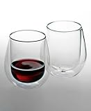 The Wine Enthusiast Steady Double-Walled Cabernet Glasses Set of 2