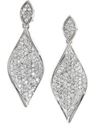 Diamond Earrings 14K White Gold Pair 1 1/5 Ct Tw Diamond Earrings