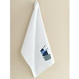 Stacked Pots Embroidered Waffleweave Dishtowel