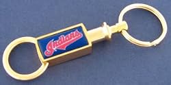 Cleveland Indians Gold Tone Valet Keychain