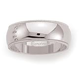 Palladium 7mm Domed Milgrain Comfort Fit Wedding Band Ring . BENCHMARK