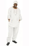 3 Piece Mens African Embroidered Pants Set - Several Color Combinations Available
