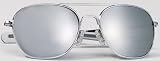 Chrome Frame Mirror Lenses - 58mm Pilots Aviator Sunglasses - w Case by
