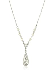 1928 Bridal Amore Elongated Teardrop Bridal Necklace