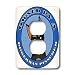 Janna Salak Designs Dogs - Owned By a Doberman Pinscher Black and Tan Coat - Blue - Light Switch Covers - 2 plug outlet cover