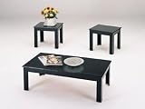 Calico Black Finish 3pc Pack Coffee/End Table Set