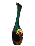 Abstract metalic gold fish -lacquer decorative hole vase-17.5"