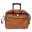 Piel Leather Office On Wheels Travel Case - 14" x 8" x 16" - Leather - Saddle - Saddle