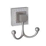 Elite Home Fashions Greek Key Double Towel Hook, Brushed Nickel by Elite