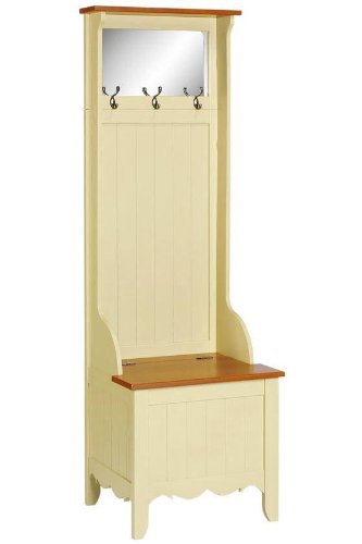 French Country Hall Tree Storage Bench