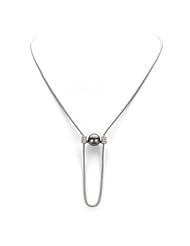 14k White Gold 0.14ct Tw Diamond 10-11mm Black South Sea Pearl High Luster AAA Quality As a Pendant in 17" Fancy Popcorn Chain Necklace.