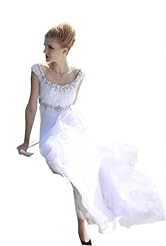 Crystal Beaded Applique Crystals Lace Chiffon/Taffeta/Tulle Mother-of-the-Bride Dress 