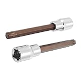 uxcell　ソケットビット　ドライバードライブソケット　T35　スクエア　6ポイント　ハンドル10.6mm　2個