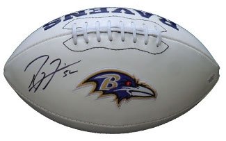 Ray Lewis Autographed/Hand Signed Baltimore Ravens Logo Football- JSA Hologram
