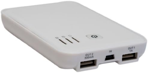 GoNPlug Portable 5000mAh Battery Charger with Rubberized White Finish