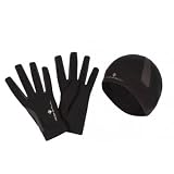 Ronhill Beanie and Gloves (Sizes SM & ML) in Black / Fluo Pink, Black / Yellow and Black / Slate