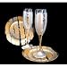 Angel Wings Design - Hand Painted - Toasting Flutes - 6 oz. & 7 inch Cake Plates