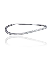 3.80ct Diamond Accented Bangle 14k Gold