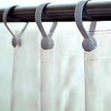 Shower Curtain Hooks Snap Ring White (12 Pack)
