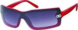 Ladies Italian Designer Sunglasses 1050 Black with Red Frames
