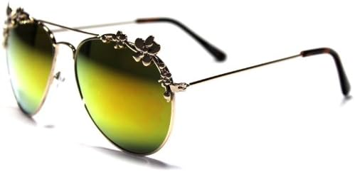 #GB12-S4 Golden Bridge Sexy Flowers Women's Aviator Sunglasses