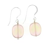 Anna Perrone Pink/Yellow Oval Bead Earrings Finished with .925 Sterling Silver