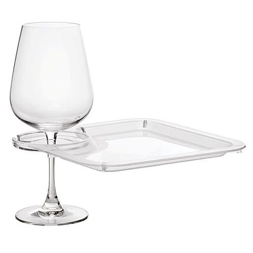 Acrylic Buffet & Party Plate with Built-In Stemware Holder - Set of 4 On Sale